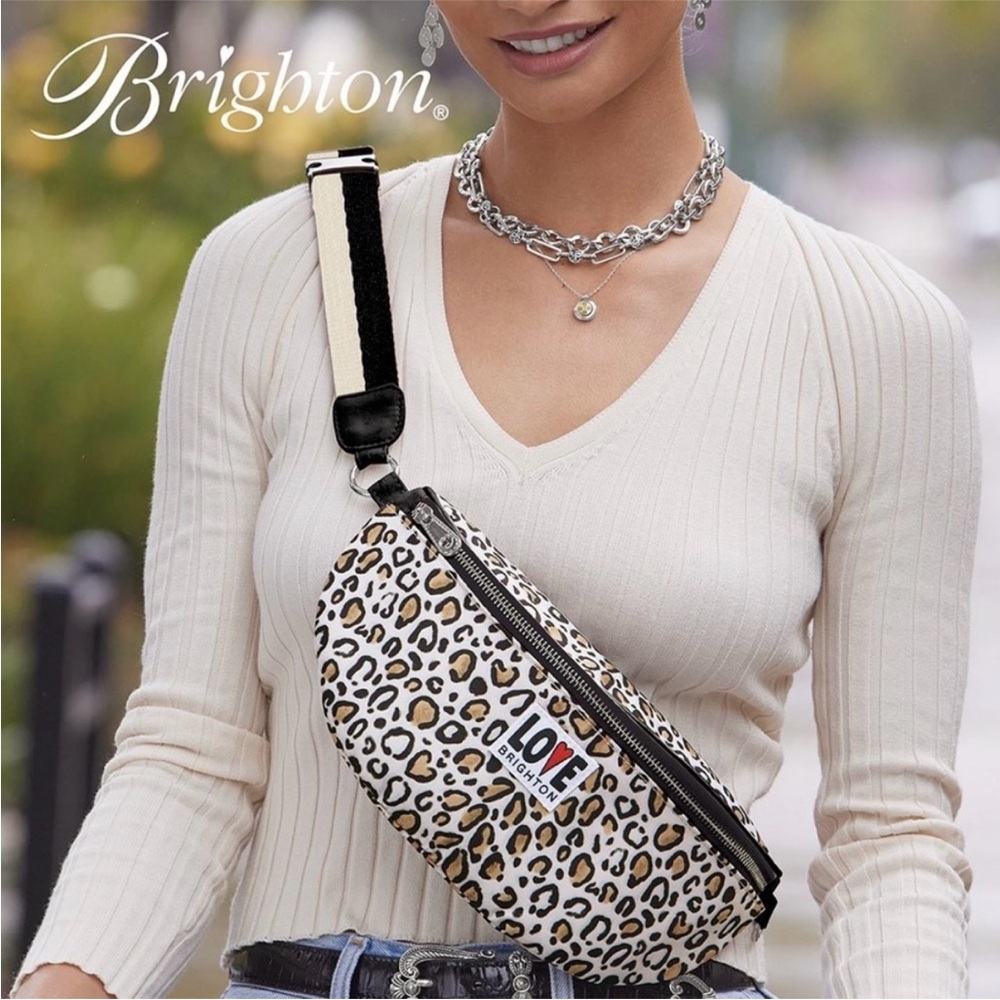 Brighton Wild Cat Leopard Print Belt Bag New with Tags!